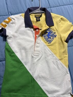 Rugby Ralph Lauren Colorblock Polo in Yellow, Green, White
